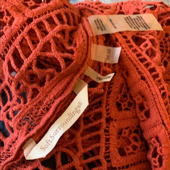 COPY - NWOT Soft Surroundings rusty red poncho shawl lace - Picture 5 of 7